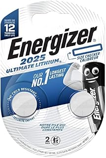 Energizer - ostateczny lit, paczka 2 pali Cr 2025, długoterminowy lit dla określonych potrzeb, bez dodatku rtęci i 20 -letni okres użytkowania