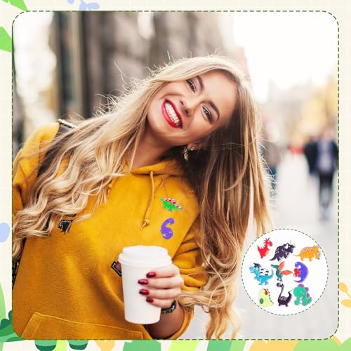 Image of Giegxin 40 Pcs Dinosaur Enamel Pins Bulk Cute Cartoon Backpacks Pins Animals BroochTfor Backpacks Clothes Classroom Student Gifts