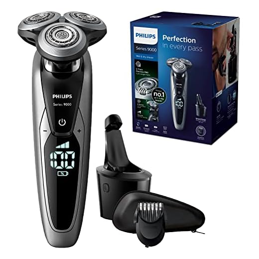 Philips S9711/31 Serie 9000 Elektrisk Rakapparat med V-Track-Pro-blad, Grå