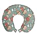ABAKUHAUS Cibo Cuscino da Viaggio, Gustosi Cupcakes Immagini Ciliegie, Accessorio in Schiuma di Memoria per Viaggio, 30 cm x 30 cm, Multicolore