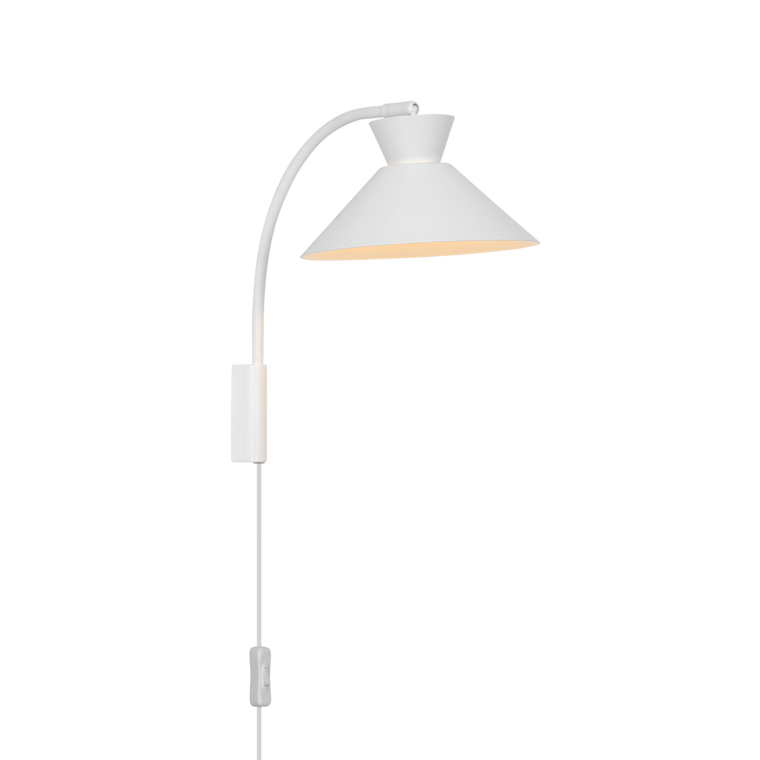Nordlux White Dial Wall Light Metal Bedroom E27 Switch Plug In/Mains
