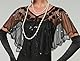 VILOREE Damen Umschlagtücher Stola für Abendkleid 1920s Retro Schal Hochzeit Party Braut Schal Gatsby Kostüm Accessoires Schwarz (58)