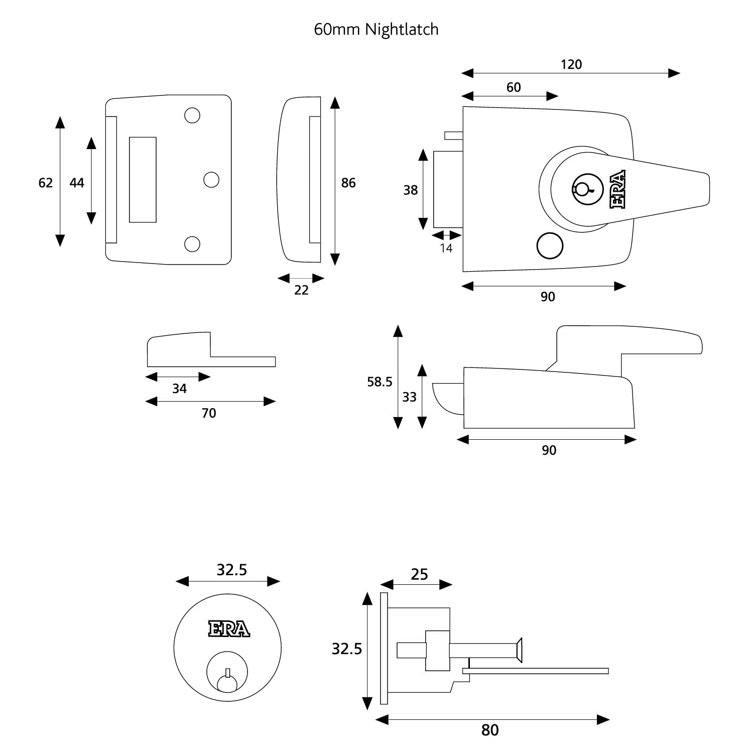 ERA 193 Double Locking Nightlatches - Nightlatch - Image 2