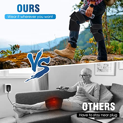 Image of MOAJAZA Knee Massager with Heat and Vibration, Heating Pad for Knee Shoulder Elbow, Heated Knee Brace for Arthritis with Massage