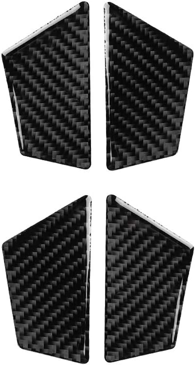 Real Carbon Fiber Interior Accessories Sticker Compatible with Audi A6 A6L 2012 2013 2014 2015 2016 2017 2018 Car Inner Door Bowl Decor Decal Trim Cover 4pcs Black