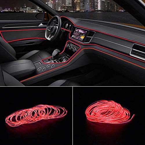 Luces LED Coche Interior Tira de 5m con Conector de Mechero 12V Color Rojo 3