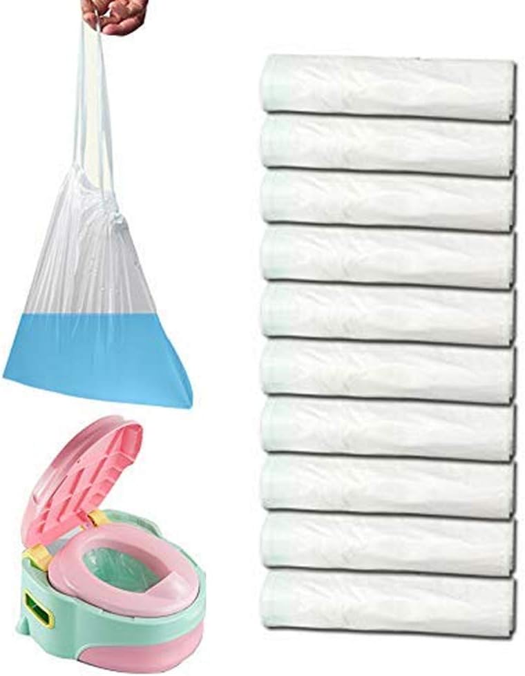 Jelacy Potty Chair Bags (100 Pack),Disposable Travel Potty Chair Liners for Kids and Baby