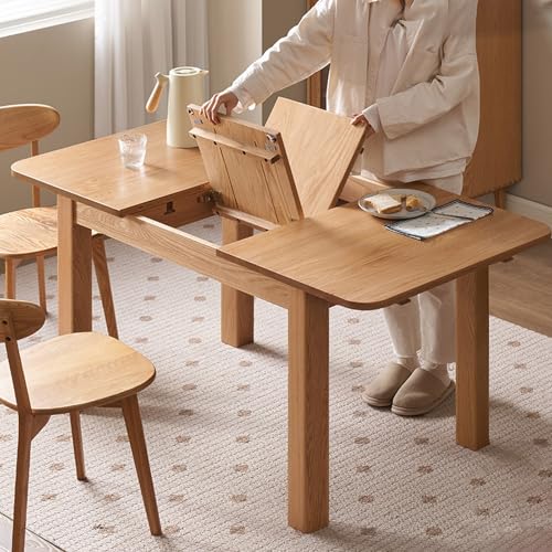 Mesa de comedor extensible para 6 mesas de cocina rectangulares ajustables y modernas resistentes y fáciles de montar, perfecta para sala de estar y apartamento, comedor, diseño que ahorra espacio
