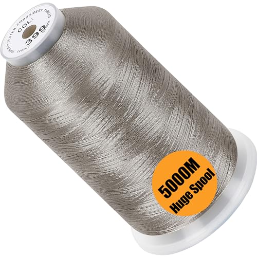 Image of New brothread - Single Huge Spool 5000M Each Polyester Embroidery Machine Thread 40WT for Commercial and Domestic Machines - Warm Gray