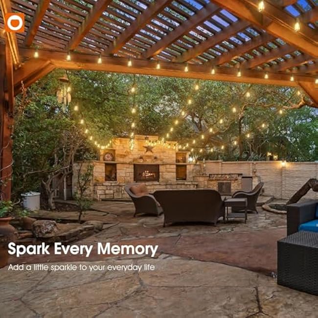 addlon 50FT Outdoor String Lights LED Waterproof Patio Lights with 27 Edison Dimmable Bulbs Shatterproof Commercial Grade Hanging for Outside Cafe Bistro Garden Balcony Porch Yard Deck Gazebo