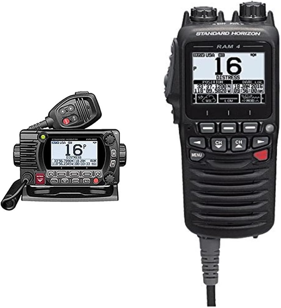 STANDARD Horizon GX1850B Black 25W VHF/NMEA2000 Explorer Series Bundle with Standard Horizon SSM-70H 2.5" Wired Remote Microphone