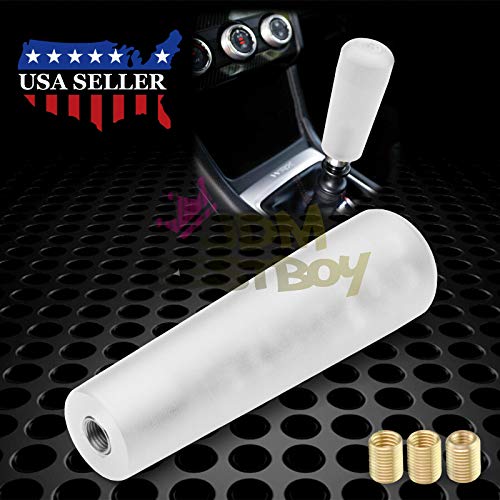 Jdmbestboy White Shift Knob Stick Frosted Matte Crystal Bubble Long Throw Gear Shifter 15Cm #TOP1