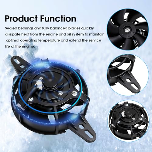 JFG RACING Motorrad Kuehlerluefter,12V Motorrad Motor Kuehler Kuehlluefter für 200cc-250cc Dirt Pit Bike ATV UTV Go Kart Quad Motocross