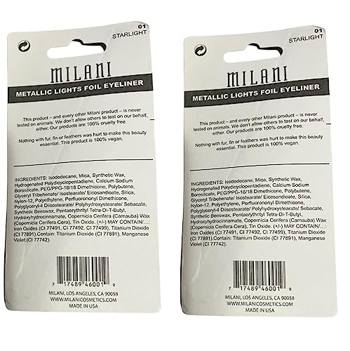 Milani Pack Of 2 Metallic Lights Foil Eyeliner Pencil, Starlight 01 #TOP1
