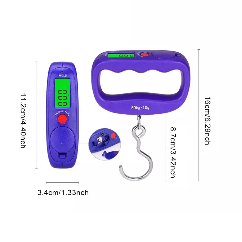JFDBGU Portable Mini Digital Hand Held 50Kg Fish Hook Hanging Scale Electronic Weighting LED Display