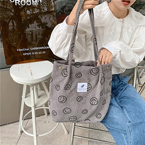 Image of JARKJARD Corduroy Tote Bag Aesthetic Cute Tote Bags Large School Shoulder Bags for TeenGirls Trendy Stuff