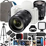 Sony ZV-E1 Full Frame Mirrorless Vlog Camera Body + FE 24-105mm F4 G OSS Zoom Lens ILCZV-E1/W White + SEL24105G Bundle with Deco Gear Backpack + Tripod + Extra Battery, LED and Kit Accessories