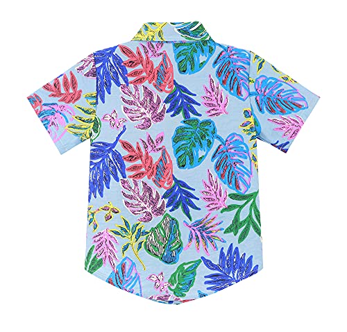Image of Toddler Baby Boy Summer Clothes Set Floral Shirt Bow-tie Shorts Hawaiian Outfit