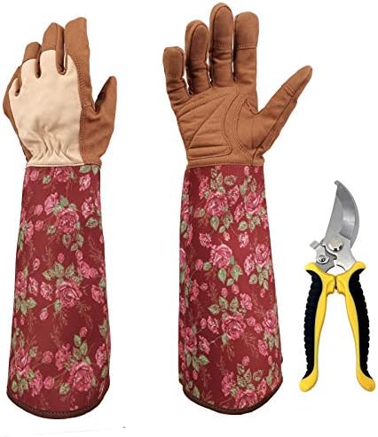 Treedeng Rose Gloves Women's Thorn Proof Garden Gloves with Forearm Protection