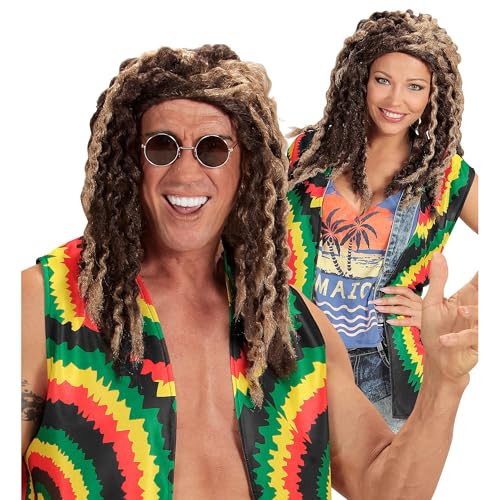 W WIDMANN MILANO Party Fashion D0715 - Perücke Rastafarian, blond-braun, Jamaikaner, Rastaman, Reggae, Karneval, Mottoparty