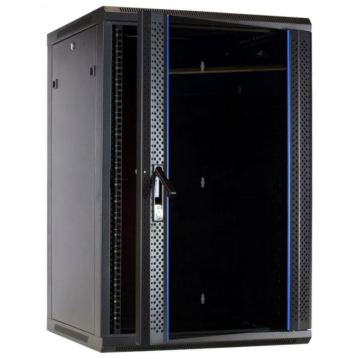 Armadio a muro 22U con anta in vetro 600x600x1100mm (LxPxA)