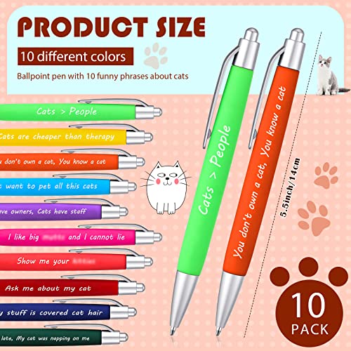 10-Pcs-Pet-Lovers-Pens-Funny-Phrase-Cat-Dog-Lovers-Ballpoint-Pens-Cute-Gifts-Black-Ink-Writing-Pens-for-Cat-Dog-Lovers-Pet-Owners-Coworkers-Kids-Students-Office-Supplies