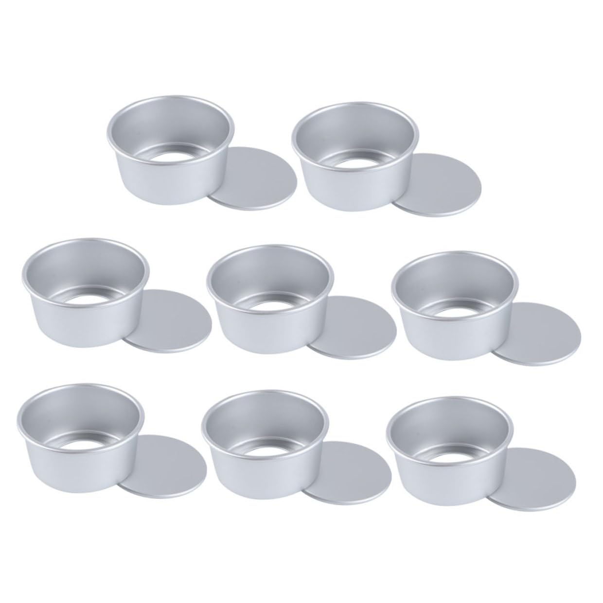 8 pièces Moule à Gâteau Rond avec Fond Amovible Alliage Aluminium Anodisé Moule Pâtisserie pour Chiffon Cake Cuisson Uniforme et Démoulage Facile