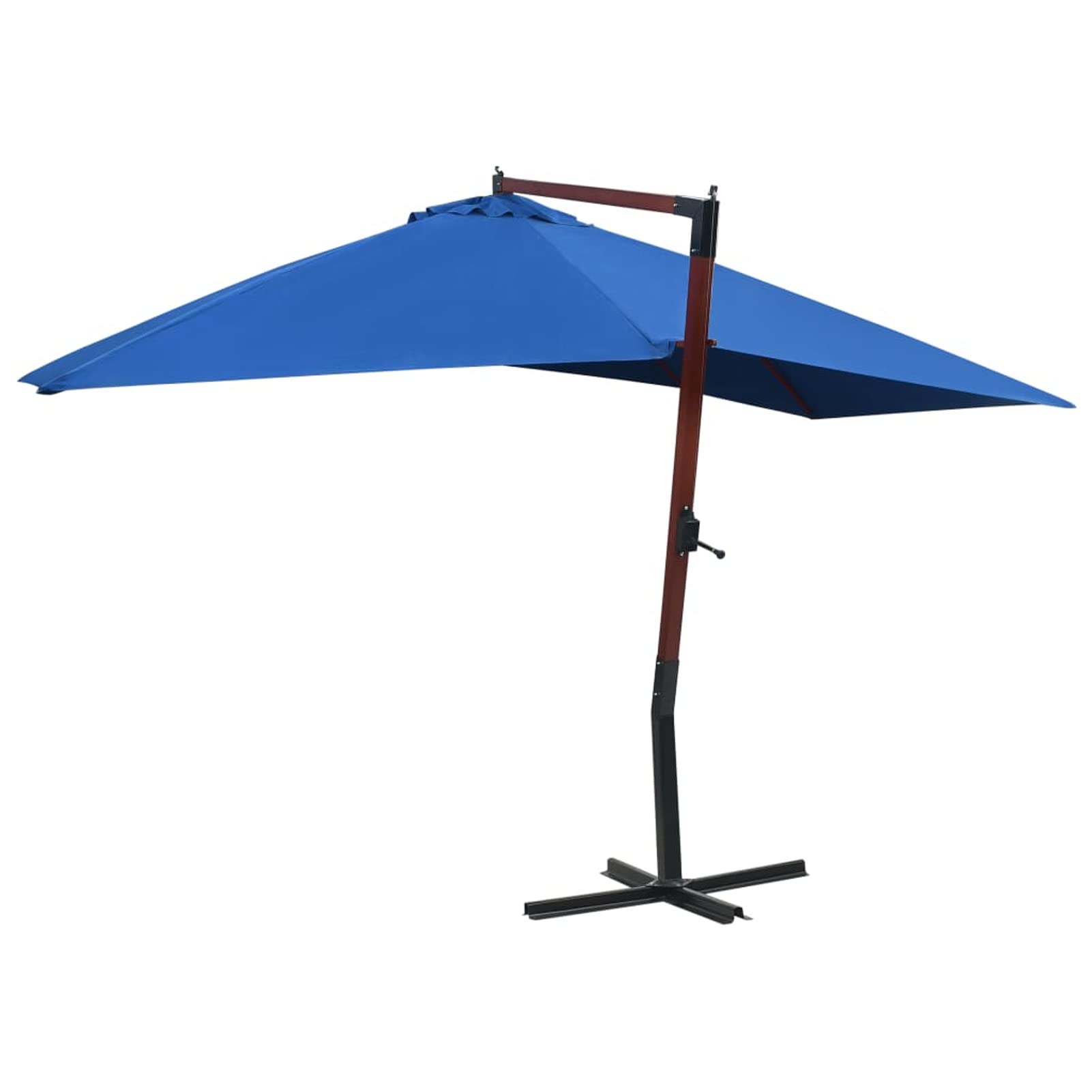 Homgoday Sombrilla de jardín Colgante con Palo de Madera Azul 4x3 m Sombrilla Terraza Exterior, Sombrilla Jardín Grande Orientable Jardín Parasol Balcón