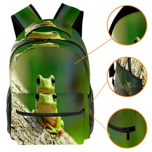 Sac à dos d'école grenouille sur bol au design multicolore original