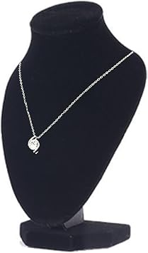 Velvet Necklace Jewelry Display Stand3D Necklace Display Bust Mannequin Stand,Pendant Chain Chokers Necklace Holder,Necklace Display for Selling Home Storage Black-3.5 * 6.1in