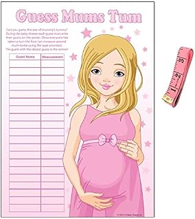 Baby Shower Game - Guess Mums Tum (Pink)