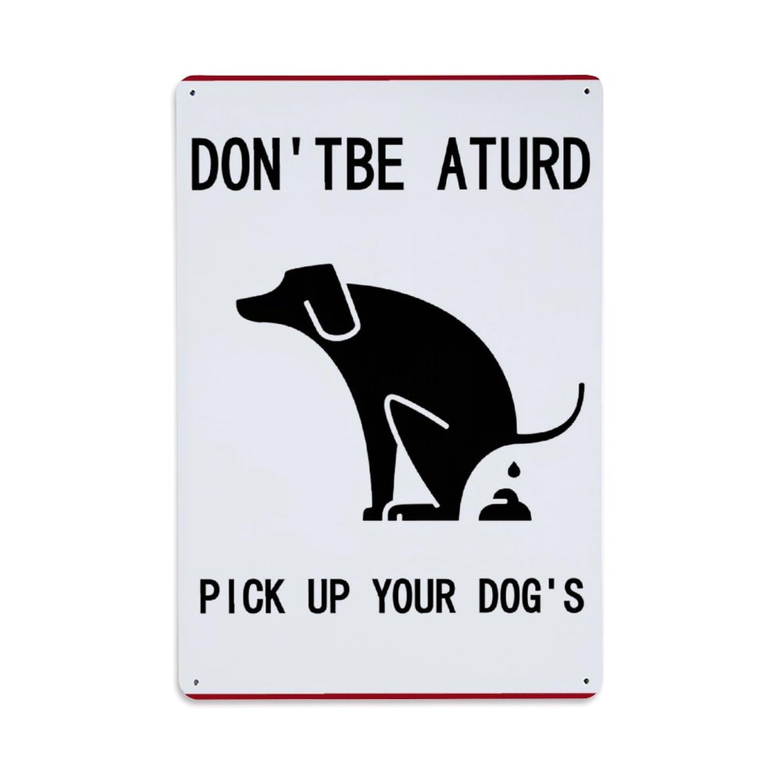 Enderetf Vintage Dog Poop Pick Up Sign Tin Sign Metal Poster, Home Bar Garage Man Cave Cafe Indoor & Outdoor Wall Decoration 8X12inches