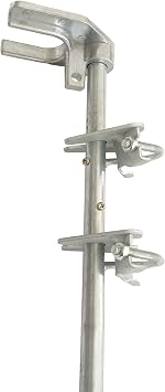 HITTITE 36" Chain Link Drop Rod for Double Gate, Pull Style Chain Link Fence Gate Latch for 1-3/8" Frame, Heavy Duty Drop Bolt Ground Latch for Metal Gates