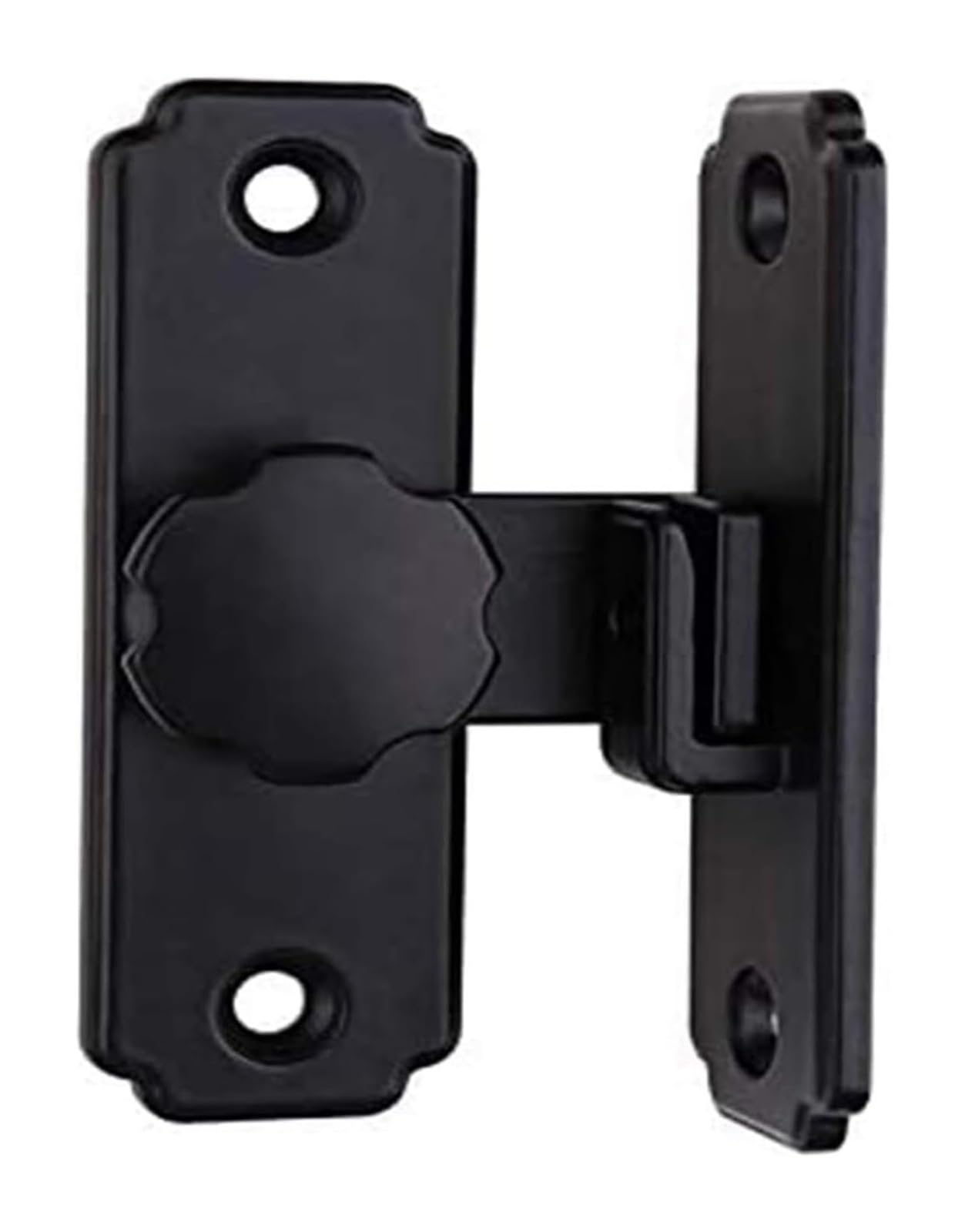 Ndlhxkfrp Black Rotate Bolt Latch Lock, Stainless Steel Sliding Door Lock Barrel Bolt Latch, Silver/Black(Black)