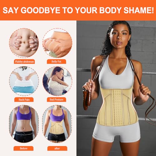 Latex Waist Trainer for Women Waist Cincher Corset for Tummy Control Underbust Sports Workout Hourglass Body Shaper4