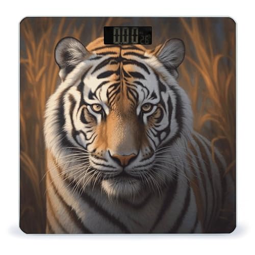 Báscula digital para baño con pantalla LCD y vidrio templado miniatura 1