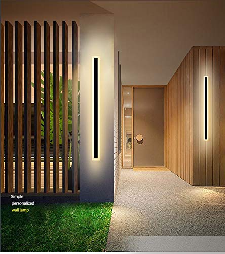 LS-PRO (32 inch/ 19w) Outdoor Modern LED Wall Lighting Fixture Lamps, Elegant Frosted White Acrylic, Black Aluminum Body IP65 Waterproof Anti Rust. (Warm White 3000K). 1YEAR Warranty - Thumbnail 3