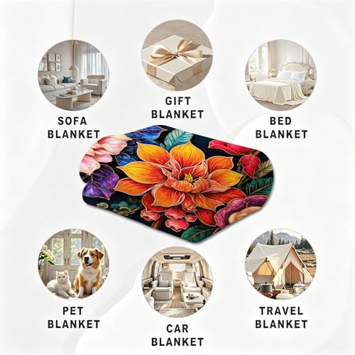 Couverture polaire fleurs colorées pour des soirées cocooning - 7