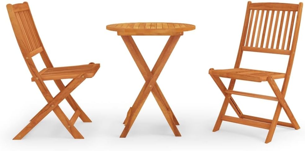 vidaXL Outdoor Dining Set Wooden Solid Eucalyptus Wood Compact