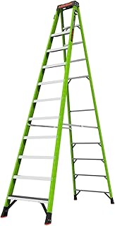 Little Giant A-Force375 12-ft Fiberglass A-Frame Ladder, Type IAA 375 lb, Ground Cue, No Top Rung, Slip-Resistant Feet, Non-Conductive, Tool Holsters, for Jobsite or Home Use