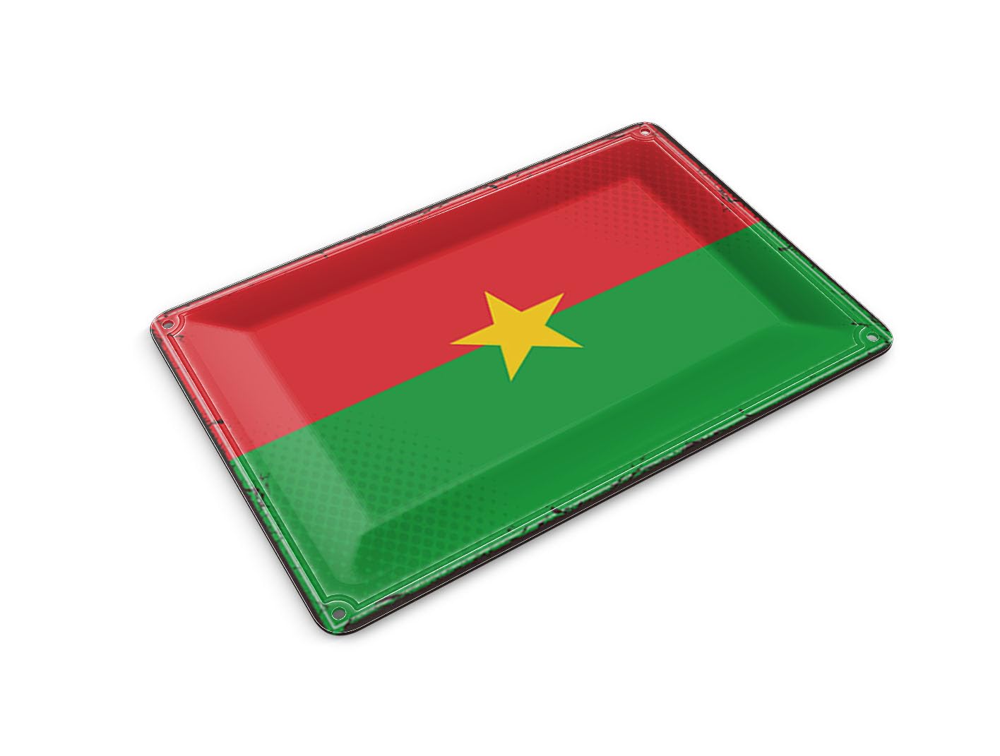 Femer Tin Postcard Burkina Fasos Flag 14 x 10 cm Retro Burkina Faso Decorative Sign