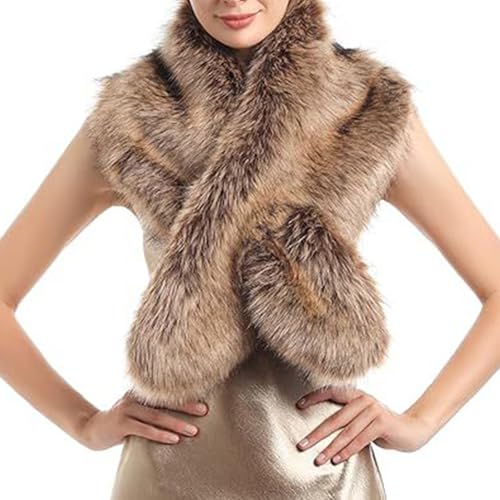 Étole en fausse fourrure convertible écharpe col doux pour l'hiver