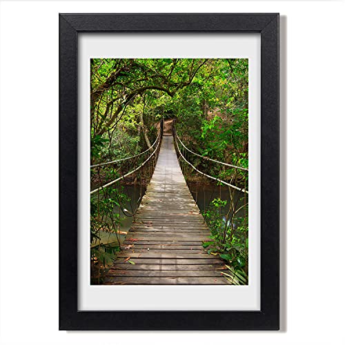Cadre MDF Photo 20x30 cm Tulup Pont Suspendu pour Affiche et Tableau Moderne