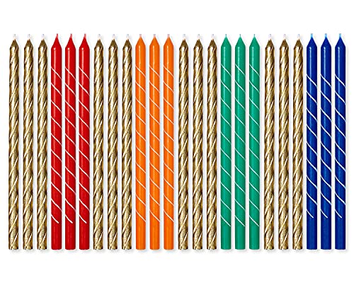Papyrus Birthday Candles, Tall Tapers (24-Count)
