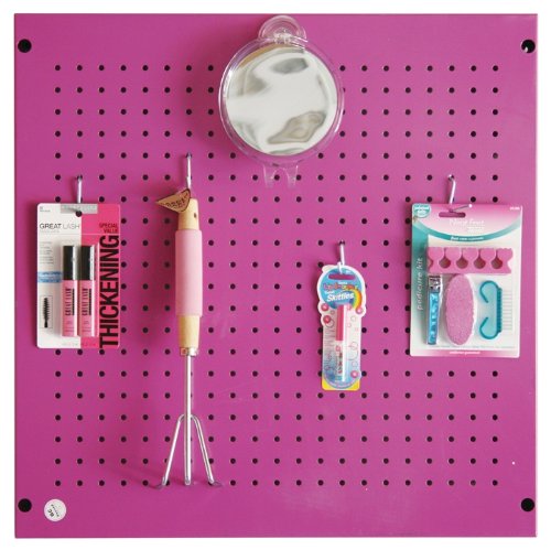 The Original Pink Box PB2424PB 24-Inch by 24-Inch 18G Steel Peg Board, Pink