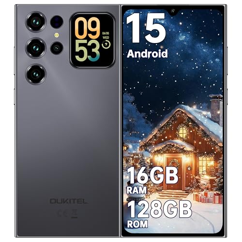 OUKITEL C62 Teléfonos Inteligentes - Telefonos Moviles Libres 6.88' Pantalla HD+ Smartphone 16GB+128GB/1TB Telefono Móvil Android 15 5150mAh Cámara 13MP Dual 4G SIM Face ID 1.8' Pantalla Trasera