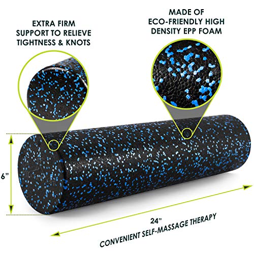image for ProsourceFit High Density Foam Rollers 24 - inches long, Firm Full Bod