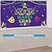 Dazonge Large Fabric Banner for Party Decorations | 78’’x45'' | Mardi Gras Party Accessory | Carnival Party Favors | Mardi Gras Photo Props Backdrop