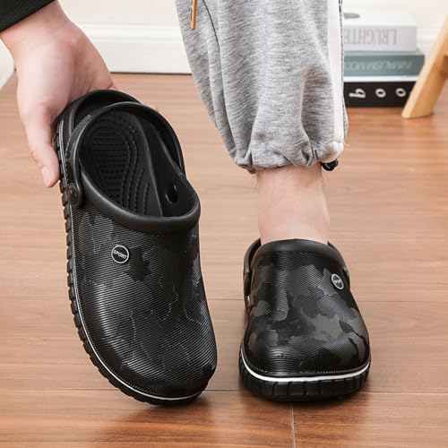SECHRITE Sabots à Enfiler pour Homme - Antidérapants et imperméables - Bout fermé - pour la Cuisine, Le Bureau, la Plage, la pêche, Noir, 40 EU – vue 7