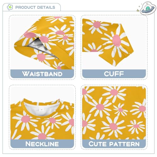 JUNZAN Cartoon White Daisy Yellow Little Girls Hoodie Sweatshirt Long Sleeve Hoodie for Boys Sports 4T3